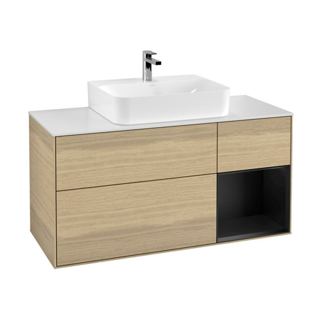 V&B Waschtischunterschrank Wandbeleuchtung Finion 120cm, Pl w m, Reg re bla m Lac, Oa ven