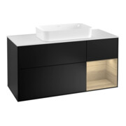 V&B Waschtischunterschrank Wandbeleuchtung Finion 120cm, Pl w m, Reg re Oa ven, bla m Lac