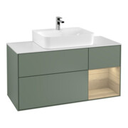 V&B Waschtischunterschrank Wandbeleuchtung Finion 120cm, Pl w m, Reg re Oa ven, Oli. m Lac