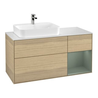 V&B Waschtischunterschrank Wandbeleuchtung Finion 120cm, Pl w m, Reg re Oli. m Lac, Oa ven
