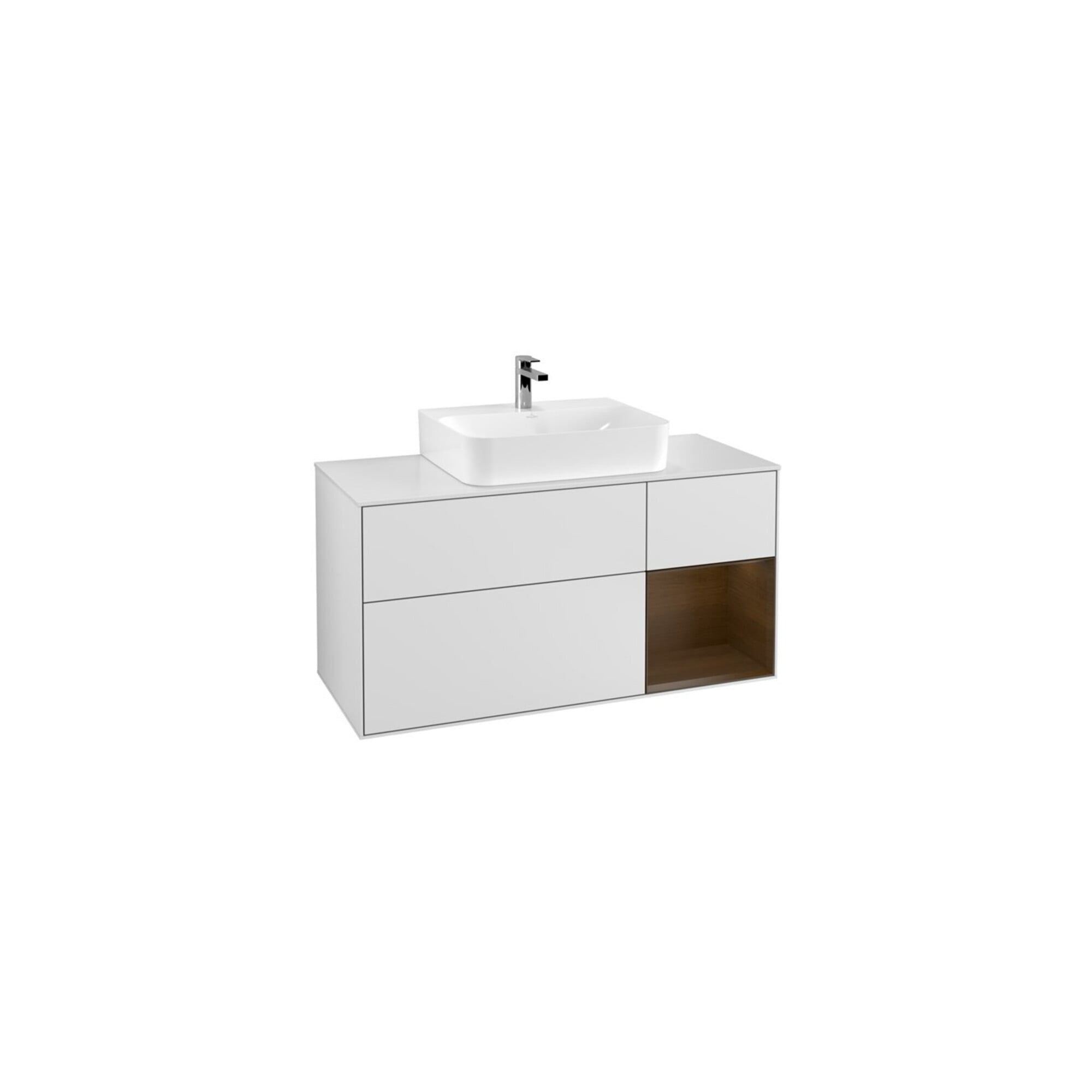 V&B Waschtischunterschrank Wandbeleuchtung Finion 120cm, Pl w m, Reg re wal ven, wh. m Lac ; Villeroy & Boch