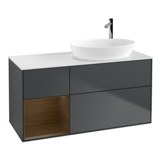 V&B Waschtischunterschrank Wandbeleuchtung Finion 120cm, Pl w m, Reg wal ven, md bl. m Lac