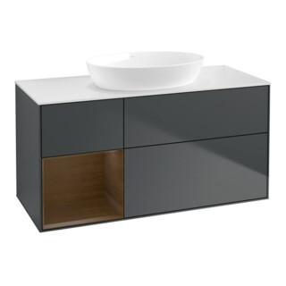 V&B Waschtischunterschrank Wandbeleuchtung Finion 120cm, Pl w m, Reg wal ven, md bl. m Lac
