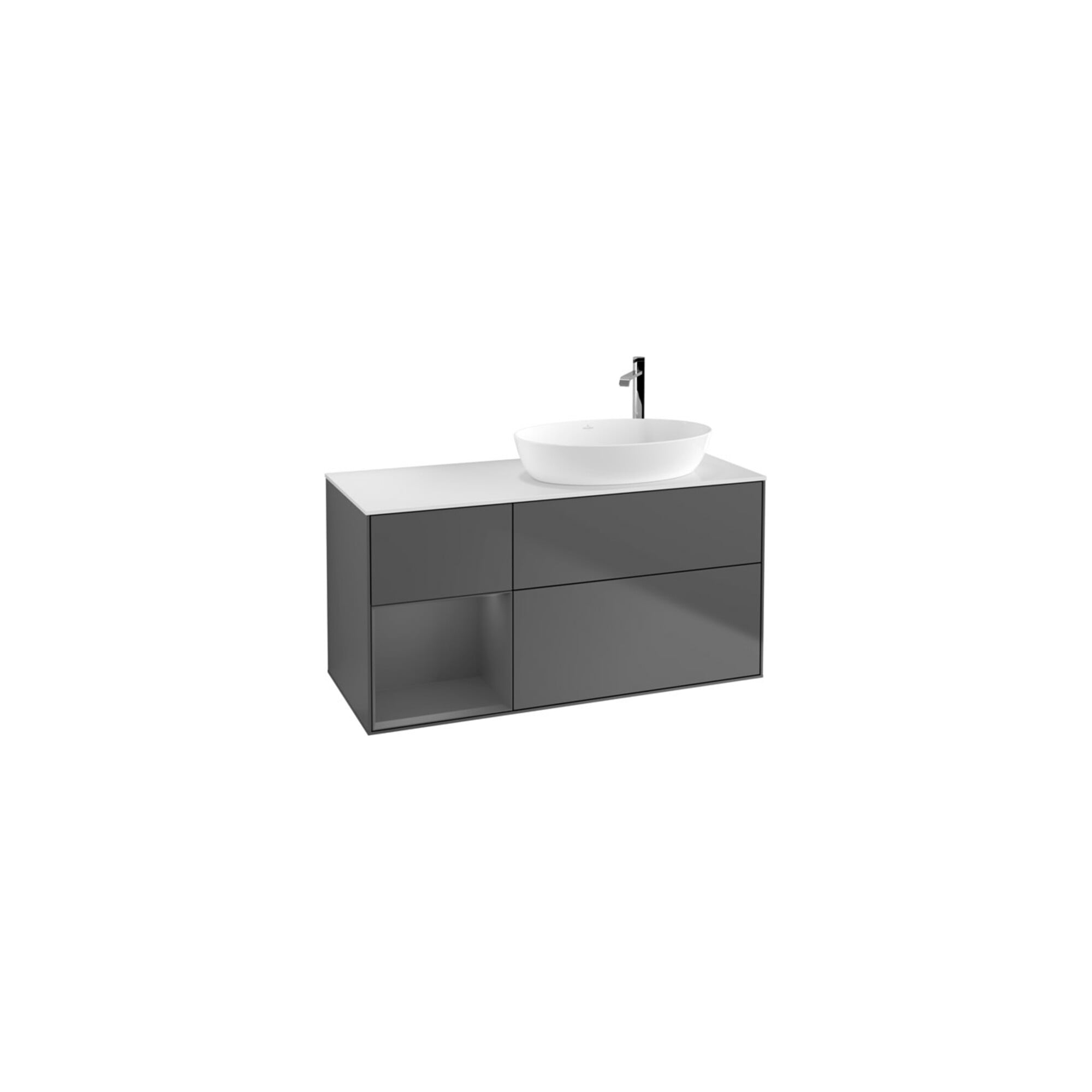 V&B Waschtischunterschrank Wandbeleuchtung Finion 120cm, Pl w m, Rg A m Lac, Anthrac. m ; Villeroy & Boch