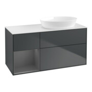 V&B Waschtischunterschrank Wandbeleuchtung Finion 120cm, Pl w m, Rg A m Lac, md bl. m Lac