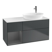 V&B Waschtischunterschrank Wandbeleuchtung Finion 120cm, Pl w m, Rg A m Lac, md bl. m Lac