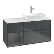 V&B Waschtischunterschrank Wandbeleuchtung Finion 120cm, Pl w m, Rg A m Lac, md bl. m Lac