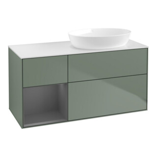 V&B Waschtischunterschrank Wandbeleuchtung Finion 120cm, Pl w m, Rg A m Lac, Oli. m Lac