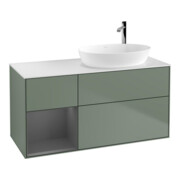 V&B Waschtischunterschrank Wandbeleuchtung Finion 120cm, Pl w m, Rg A m Lac, Oli. m Lac