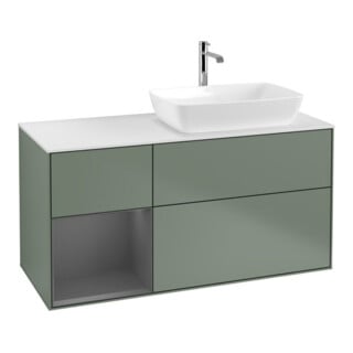 V&B Waschtischunterschrank Wandbeleuchtung Finion 120cm, Pl w m, Rg A m Lac, Oli. m Lac