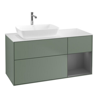 V&B Waschtischunterschrank Wandbeleuchtung Finion 120cm, Pl w m, Rg A m Lac, Oli. m Lac