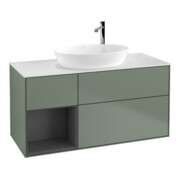 V&B Waschtischunterschrank Wandbeleuchtung Finion 120cm, Pl w m, Rg A m Lac, Oli. m Lac