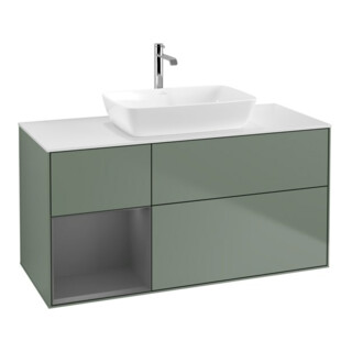 V&B Waschtischunterschrank Wandbeleuchtung Finion 120cm, Pl w m, Rg A m Lac, Oli. m Lac