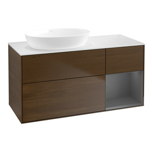 V&B Waschtischunterschrank Wandbeleuchtung Finion 120cm, Pl w m, Rg A m Lac, wal ven