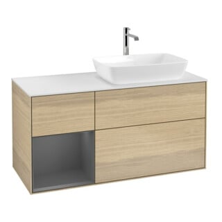 V&B Waschtischunterschrank Wandbeleuchtung Finion 120cm, Pl w m, Rg Anthrac. m Lac, Oa ven
