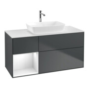 V&B Waschtischunterschrank Wandbeleuchtung Finion 120cm, Pl w m, Rg g w Lac, md bl. m Lac