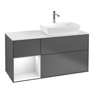 V&B Waschtischunterschrank Wandbeleuchtung Finion 120cm, Pl w m, Rg g wh. Lac, Anthrac. m