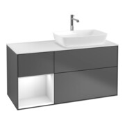 V&B Waschtischunterschrank Wandbeleuchtung Finion 120cm, Pl w m, Rg g wh. Lac, Anthrac. m