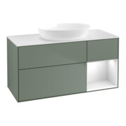 V&B Waschtischunterschrank Wandbeleuchtung Finion 120cm, Pl w m, Rg g wh. Lac, Oli. m Lac