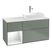 V&B Waschtischunterschrank Wandbeleuchtung Finion 120cm, Pl w m, Rg g wh. Lac, Oli. m Lac