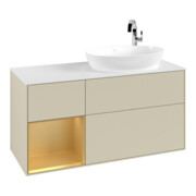 V&B Waschtischunterschrank Wandbeleuchtung Finion 120cm, Pl w m, Rg gol m Lac, si Gr m Lac