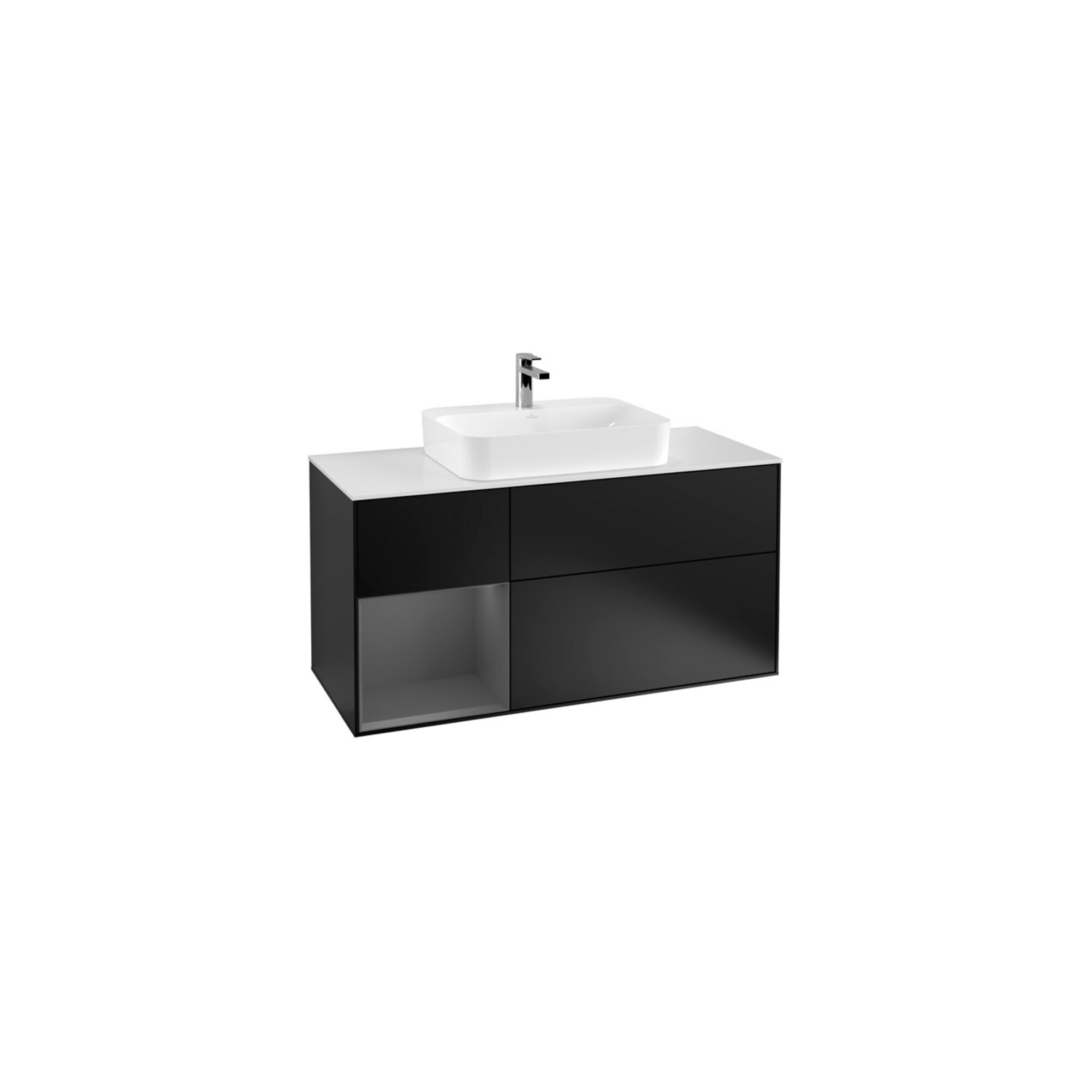 V&B Waschtischunterschrank Wandbeleuchtung Finion 120cm, Pl w m, Rg l A m, bla m Lac ; Villeroy & Boch