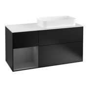 V&B Waschtischunterschrank Wandbeleuchtung Finion 120cm, Pl w m, Rg l A m, bla m Lac