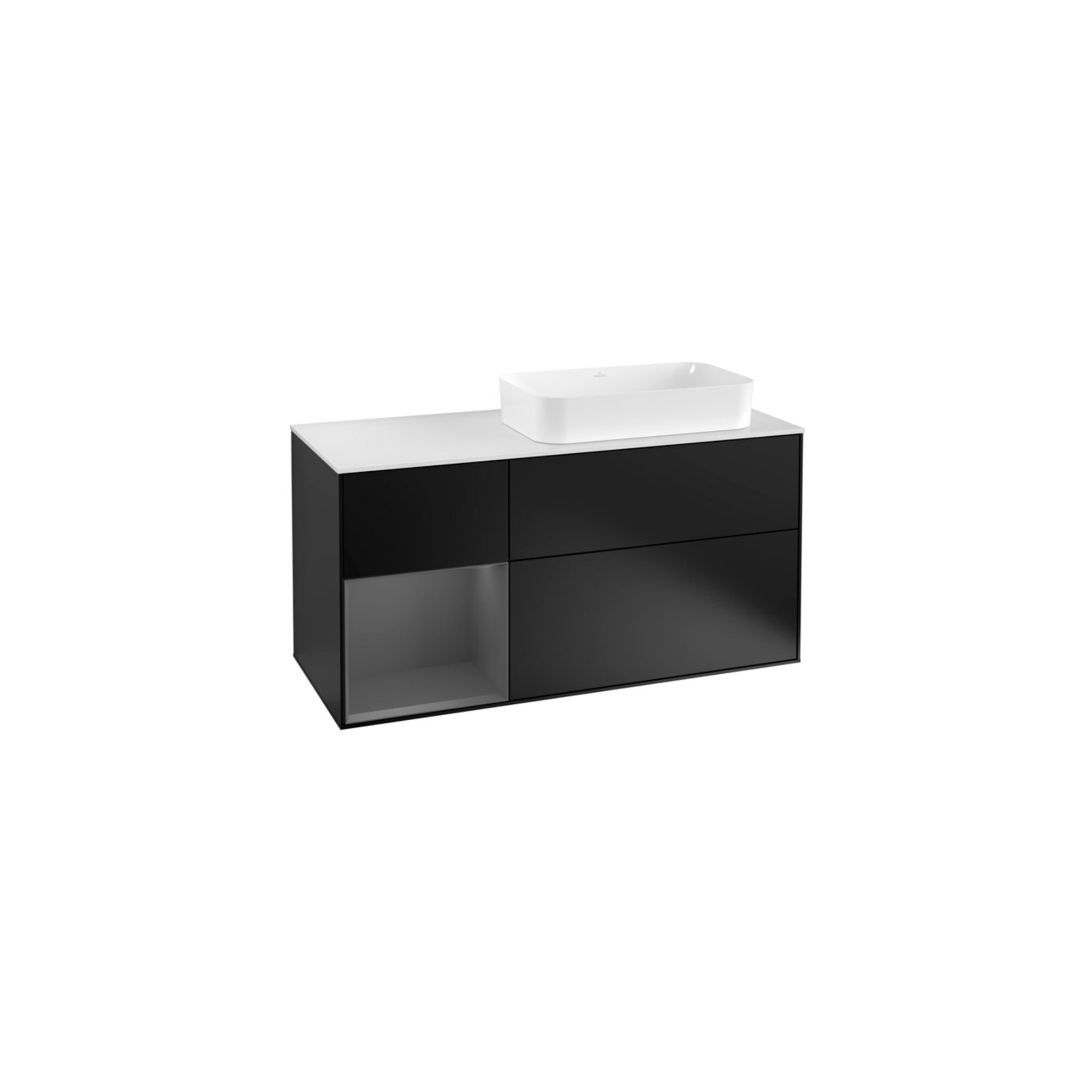 V&B Waschtischunterschrank Wandbeleuchtung Finion 120cm, Pl w m, Rg l A m, bla m Lac ; Villeroy & Boch
