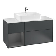 V&B Waschtischunterschrank Wandbeleuchtung Finion 120cm, Pl w m, Rg l A m, md bl. m Lac
