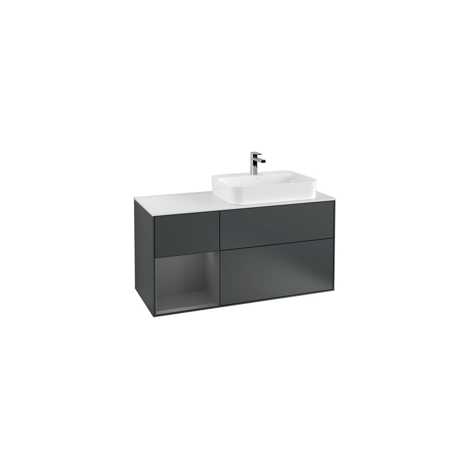 V&B Waschtischunterschrank Wandbeleuchtung Finion 120cm, Pl w m, Rg l A m, md bl. m Lac ; Villeroy & Boch