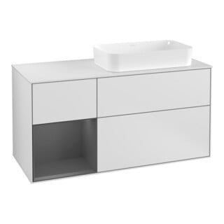 V&B Waschtischunterschrank Wandbeleuchtung Finion 120cm, Pl w m, Rg l A m, wh. m Lac