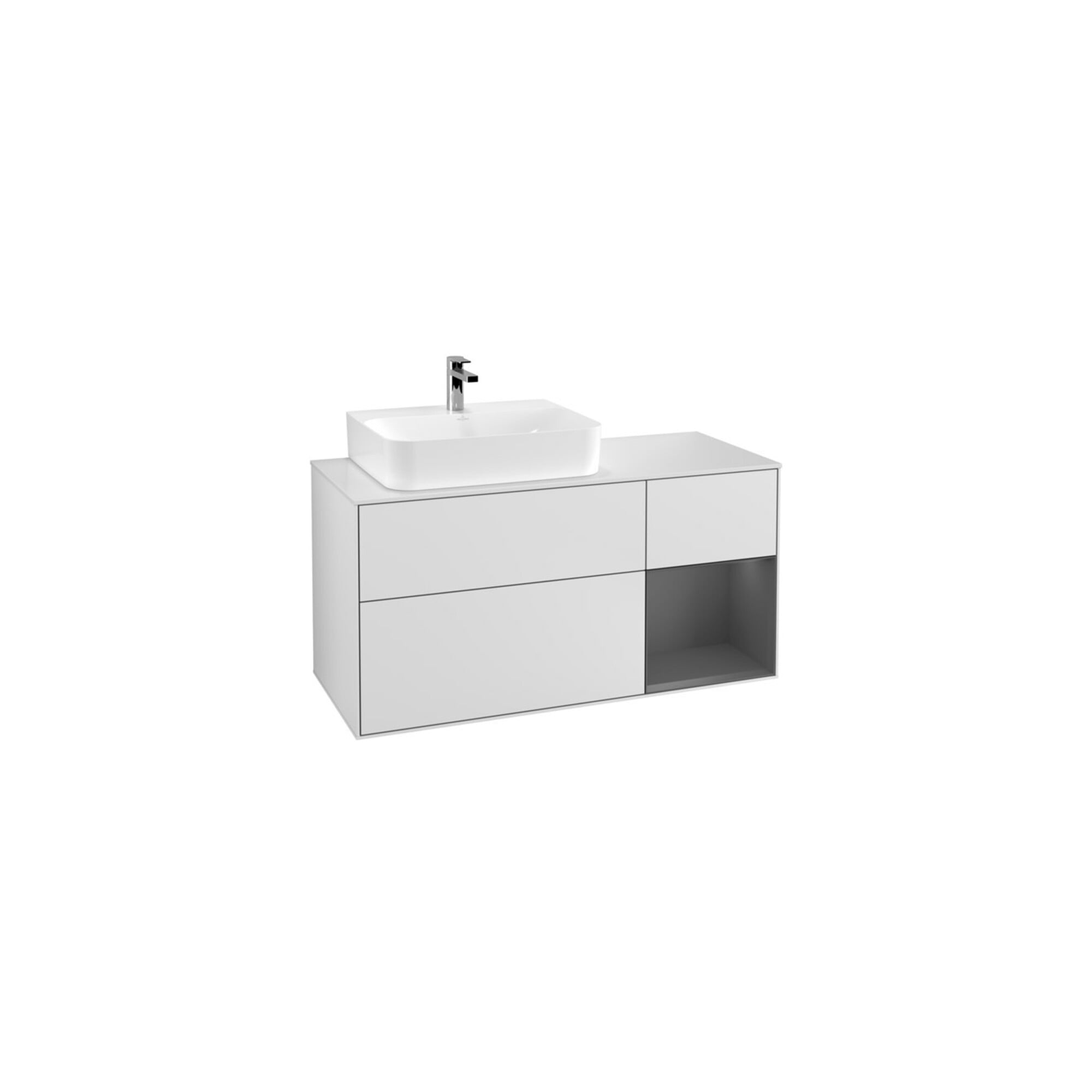 V&B Waschtischunterschrank Wandbeleuchtung Finion 120cm, Pl w m, Rg l A m, wh. m Lac ; Villeroy & Boch