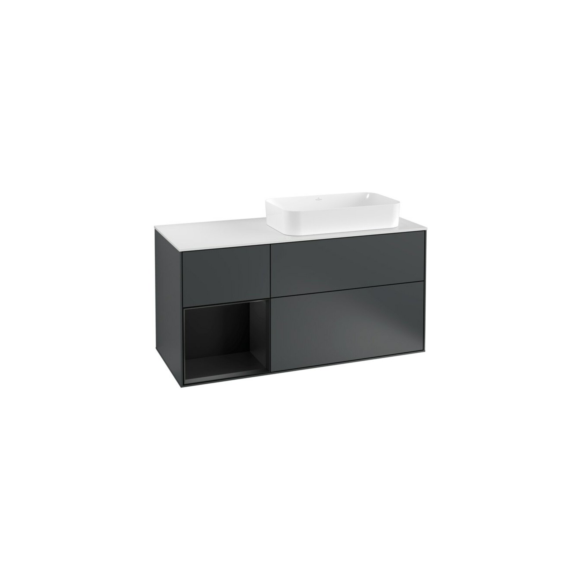 V&B Waschtischunterschrank Wandbeleuchtung Finion 120cm, Pl w m, Rg l b m La, md bl. m Lac ; Villeroy & Boch