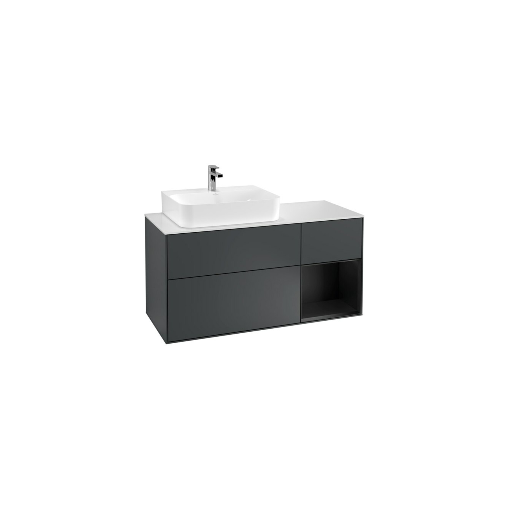 V&B Waschtischunterschrank Wandbeleuchtung Finion 120cm, Pl w m, Rg l b m La, md bl. m Lac ; Villeroy & Boch