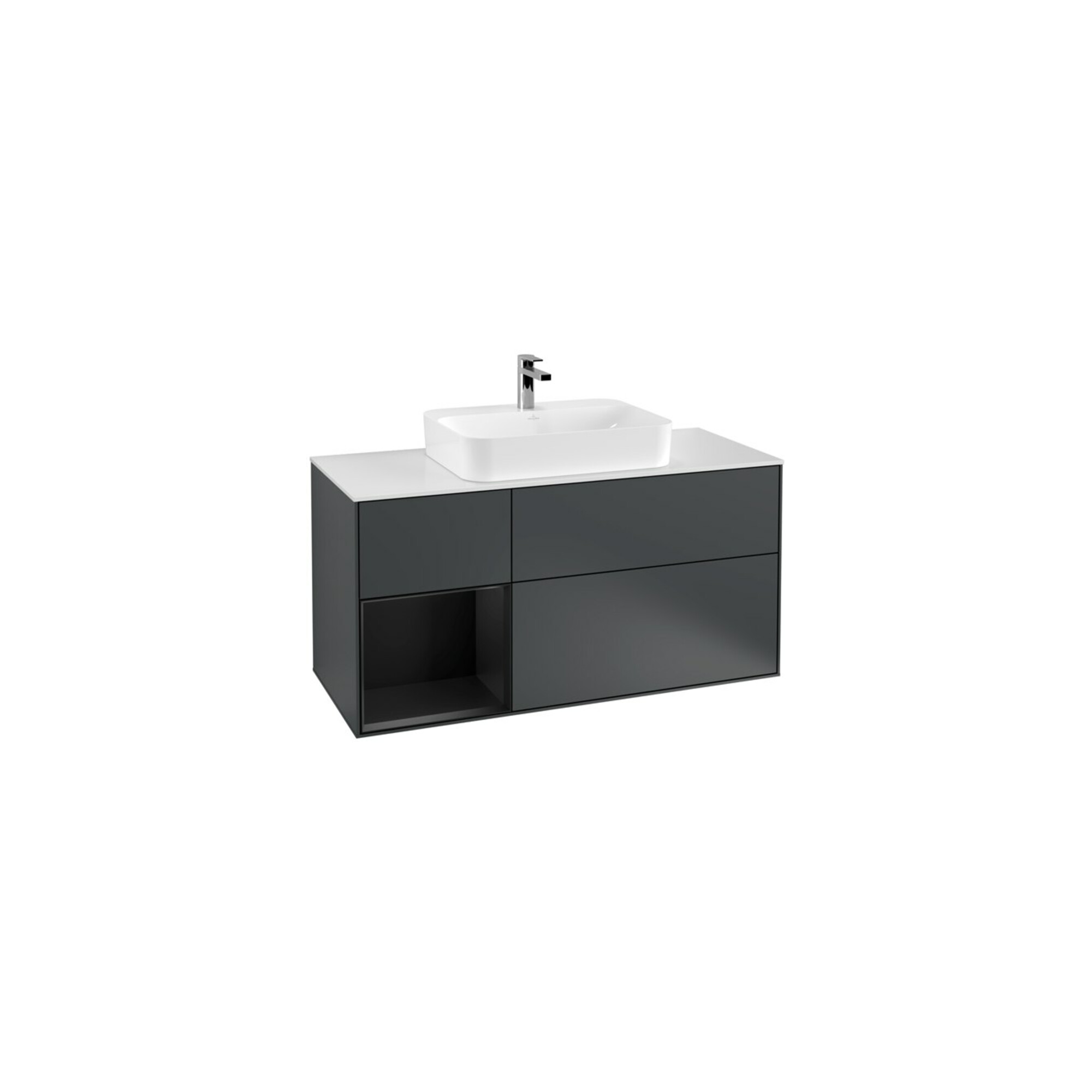 V&B Waschtischunterschrank Wandbeleuchtung Finion 120cm, Pl w m, Rg l b m La, md bl. m Lac ; Villeroy & Boch
