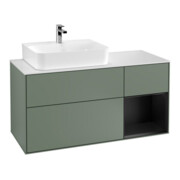 V&B Waschtischunterschrank Wandbeleuchtung Finion 120cm, Pl w m, Rg l b m Lac, Oli. m Lac
