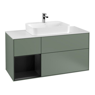 V&B Waschtischunterschrank Wandbeleuchtung Finion 120cm, Pl w m, Rg l b m Lac, Oli. m Lac