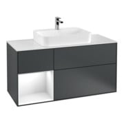 V&B Waschtischunterschrank Wandbeleuchtung Finion 120cm, Pl w m, Rg l g w La, md bl. m Lac