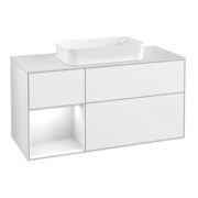 V&B Waschtischunterschrank Wandbeleuchtung Finion 120cm, Pl w m, Rg l g w Lac, glo wh. Lac