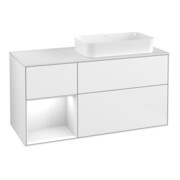V&B Waschtischunterschrank Wandbeleuchtung Finion 120cm, Pl w m, Rg l g w Lac, glo wh. Lac
