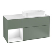 V&B Waschtischunterschrank Wandbeleuchtung Finion 120cm, Pl w m, Rg l g w Lac, Oli. m Lac