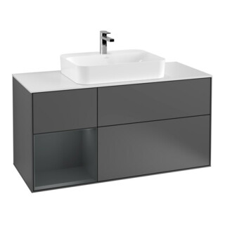 V&B Waschtischunterschrank Wandbeleuchtung Finion 120cm, Pl w m, Rg l md b m La, A m