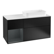 V&B Waschtischunterschrank Wandbeleuchtung Finion 120cm, Pl w m, Rg l md b m La, bla m Lac