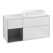 V&B Waschtischunterschrank Wandbeleuchtung Finion 120cm, Pl w m, Rg l md b m La, wh. m Lac