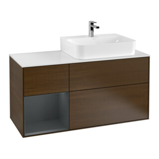 V&B Waschtischunterschrank Wandbeleuchtung Finion 120cm, Pl w m, Rg l md b m Lac, wal ven
