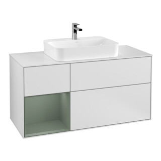 V&B Waschtischunterschrank Wandbeleuchtung Finion 120cm, Pl w m, Rg l Ol m Lac, wh. m Lac