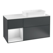 V&B Waschtischunterschrank Wandbeleuchtung Finion 120cm, Pl w m, Rg l w m La, md bl. m Lac