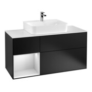V&B Waschtischunterschrank Wandbeleuchtung Finion 120cm, Pl w m, Rg l wh. m Lac, bla m Lac