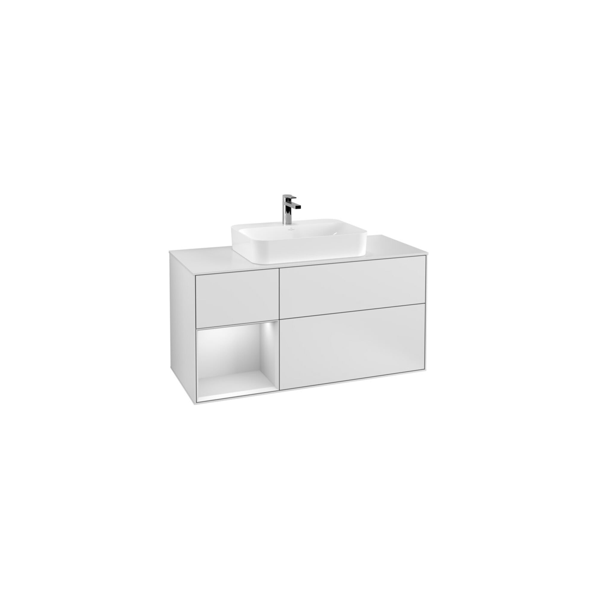 V&B Waschtischunterschrank Wandbeleuchtung Finion 120cm, Pl w m, Rg l wh. m Lac, wh. m Lac ; Villeroy & Boch