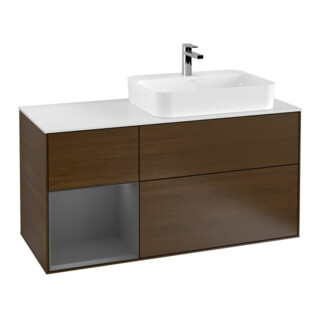 V&B Waschtischunterschrank Wandbeleuchtung Finion 120cm, Pl w m, Rg li Anthrac. m, wal ven